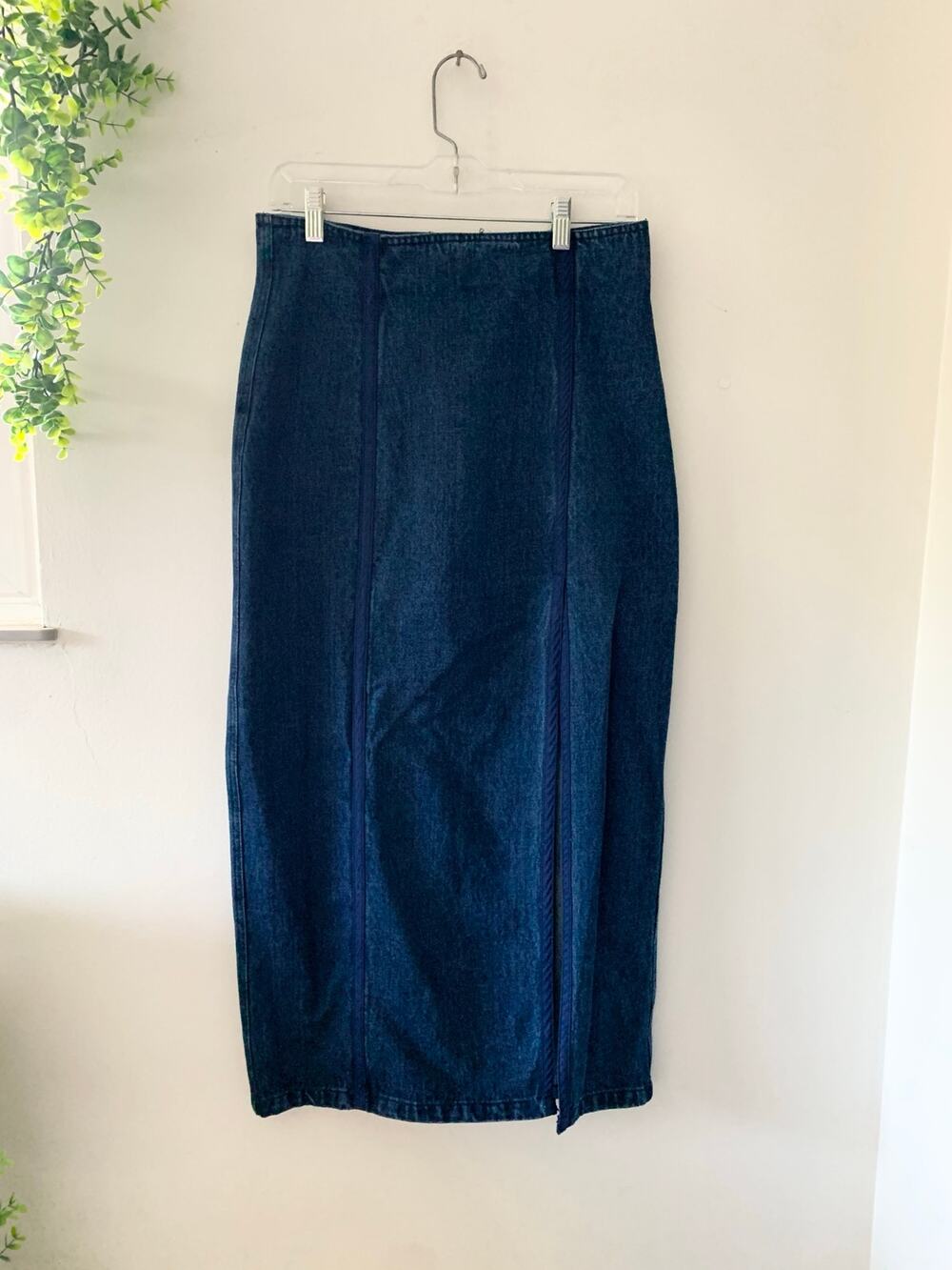 The Limited Vintage 90s Dark Denim Blue Jean Maxi Skirt